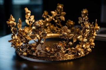 Golden crown fit for a queen. Generative AI
