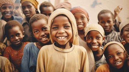 Empowering Underprivileged Children in Africa: Volunteers and Organizations Making a Difference - obrazy, fototapety, plakaty