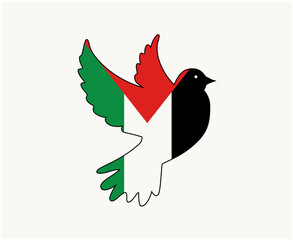 Palestine dove of peace Flag Emblem Symbol Abstract Middle East country Vector illustration Design