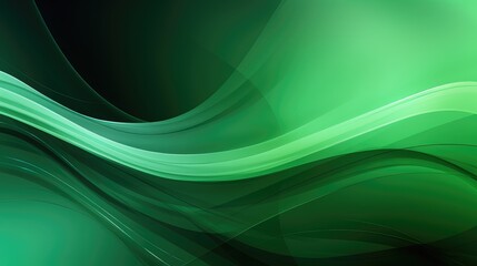 Obraz premium Abstract green background with wavy lines
