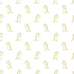 
seamless pattern with cute hand-drawn dinosaurs