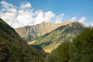 Mountain and hills in Pahalgam, Jammu Kashmir India