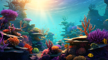 Fototapeta na wymiar Coral Reef Background Images | generative AI