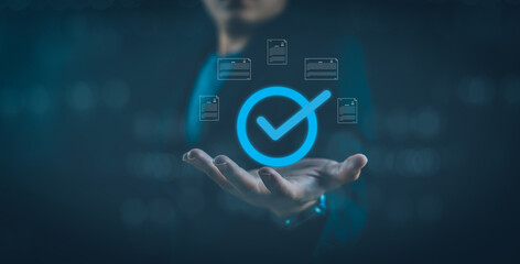 Fototapeta premium validation quality guarantee ISO certification service for business standard warranty best reward customer service assured proposal system value on corporate marketing industrial products