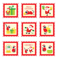 collection of Christmas theme sticker designs