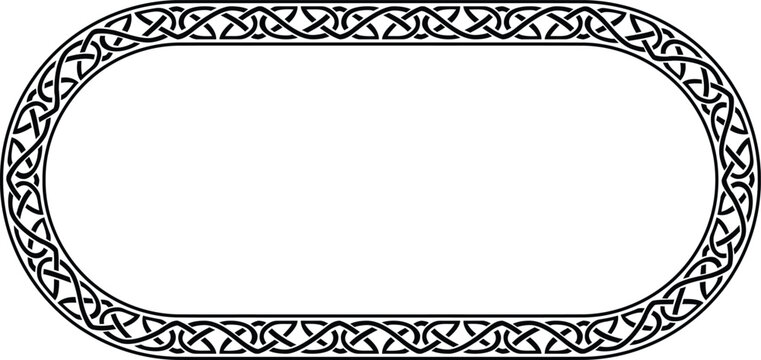 Celtic Knot Stadium Shape Border with Rounded Ends