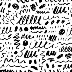 Pencil squiggles seamless pattern.