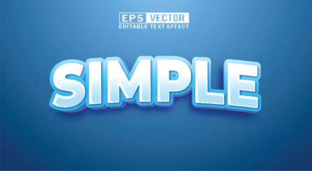 text effect ilustration simple blue white, text effect ilustration