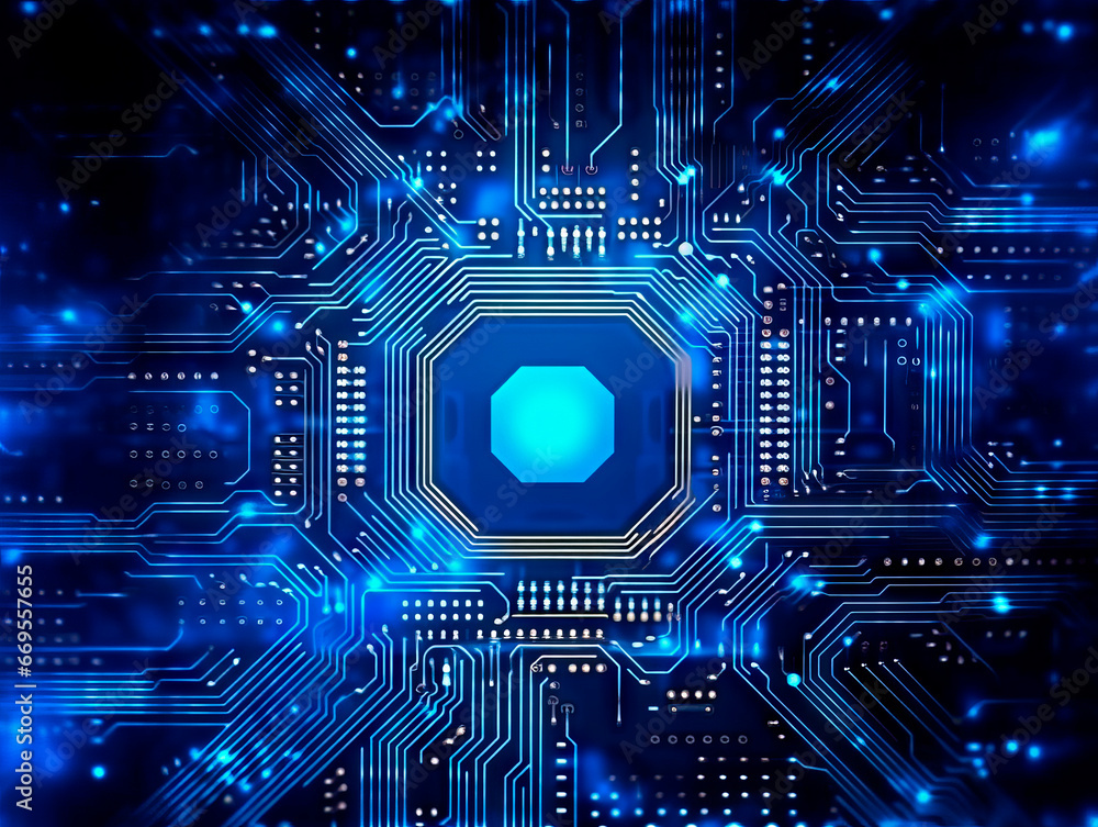 Poster Circuit board background. Technology and science concept. Generative AI