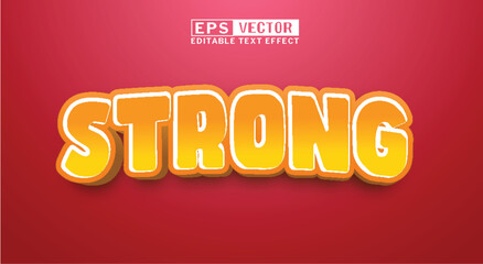 text effect ilustration strong, text effect ilustration red orange