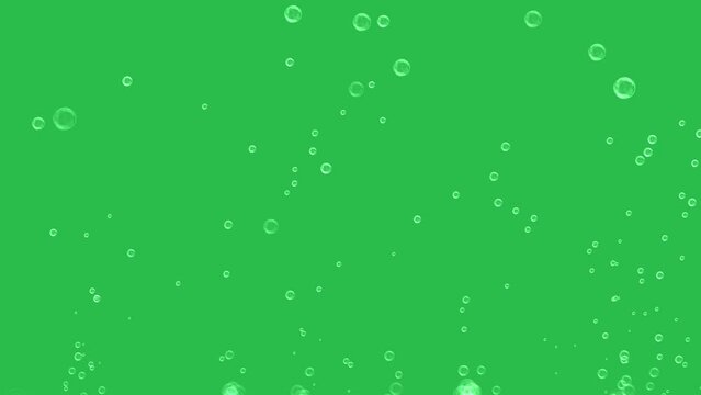 Raising soap bubbles on green screen motion graphic effects.