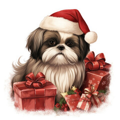 Christmas Shih Tzu
