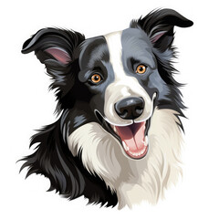 Border Collie on white background
