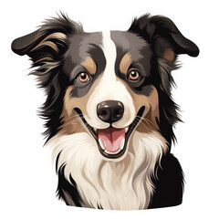 Border Collie on white background
