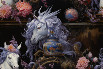 Nahtloses Muster, Pattern - Pferde