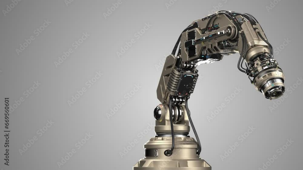 Aufkleber robotic arm, mechanical hand or industrial robot manipulator. futuristic industrial technology. side