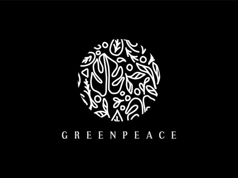 green peace logo floral