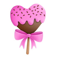 Strawberry chocolate in the shape of a heart