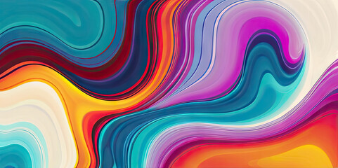 Abstract Swirling and Flowing Colored Lines White Orange Purple Blue Teal Pink Background Wallpaper
