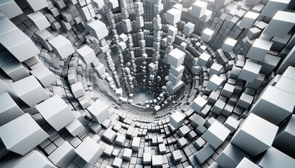 Abstract background with 3D cubes.