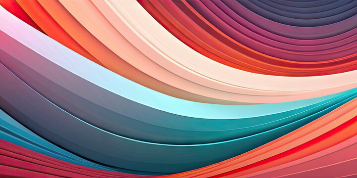 Abstract Strips of Color Bands Purple, Red, Pink, Teal, Blue Background Wallpaper