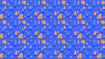 Merry Christmas and Happy New Year background for greeting cards, posters, holiday covers, banners and prints. Winter Landscape. Xmas template for web, social media. Vector Illustration