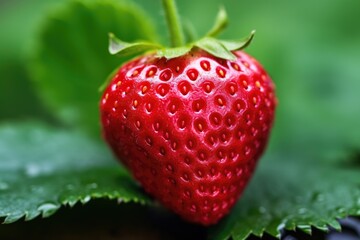 heart shaped strawberry . AI Generated