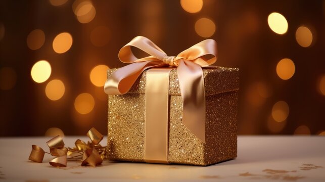 Free photo of Golden and Gift box for celebration