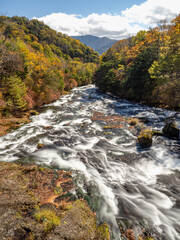 waterfall in autumn