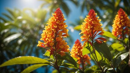 Tropical Allure: South Indian Native Ginger Flowers