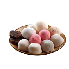 Delicious Mochi Serve on Plate, Transparent Background