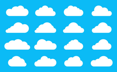 Cloud vector, Flat clouds style design, Icon vector blue sky, Cartoon isolated