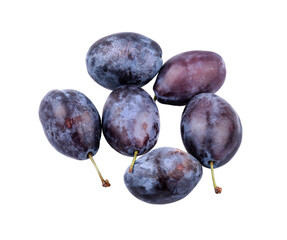 plums isolated on white or transparent background