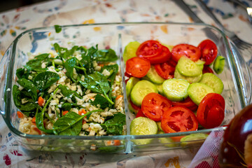 tomato, lettuce and cucumber salad