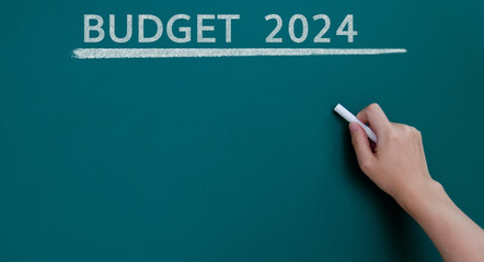 2024 budget written on the blackboard