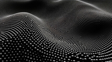 Black and white dot wave abstract background