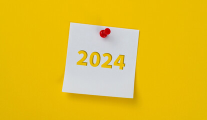 2024 written on white sticky