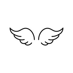 angel wings in heaven hawk feather wing pattern. Vector illustration 