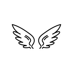 angel wings in heaven hawk feather wing pattern. Vector illustration 