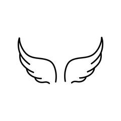 angel wings in heaven hawk feather wing pattern. Vector illustration 