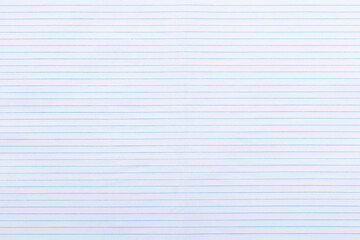 Top view empty blue lined paper background and texture