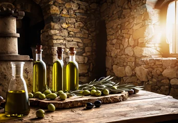 Fototapeten olio d'oliva olive frantoio © franzdell