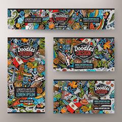 Obraz premium Cartoon vector doodle set of Canada corporate identity templates