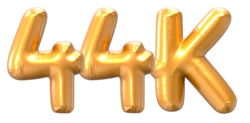 44K Number Gold 3D Rendering