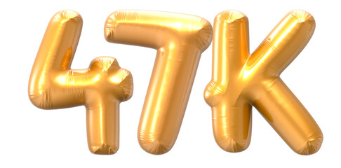 47K Number Gold 3D Rendering