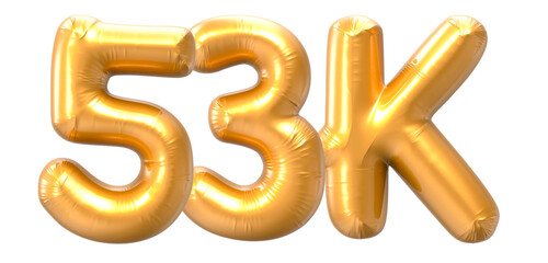 53K Number Gold 3D Rendering