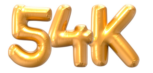 54K Number Gold 3D Rendering