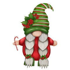 Cute christmas holiday gnomes Stock Illustration. Artwork