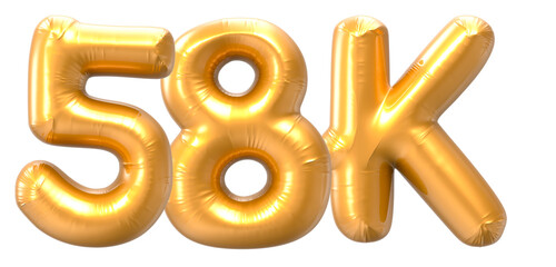 58K Number Gold 3D Rendering