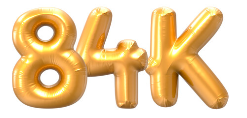 84K Number Gold 3D Rendering